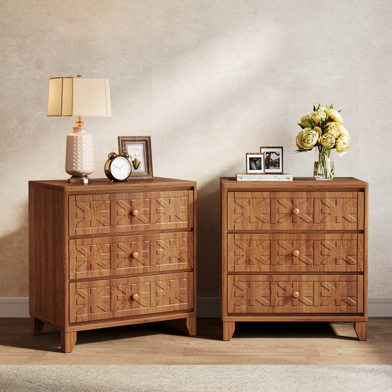 3-drawer Nightstand, Set of 2