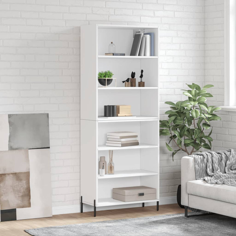 Bambu 180cm H x 69.5cm W Standard Bookcase, White