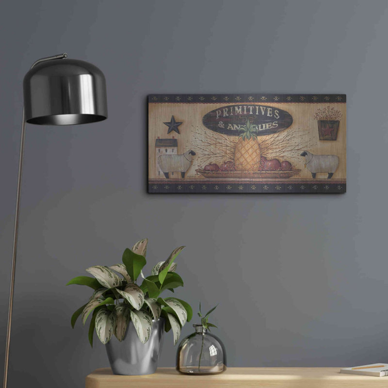 Art mural en métal de luxe «Primitives Antiques Shelf» par Pam Britton, H 12 po x l 24 po