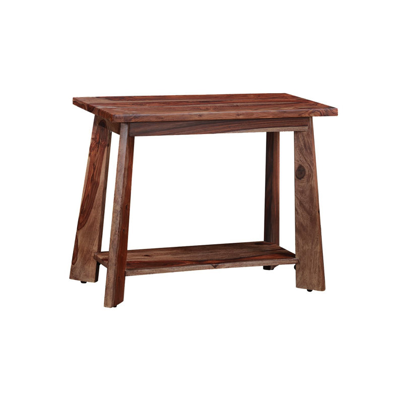 Table de bout en bois massif Mendiola, Brun
