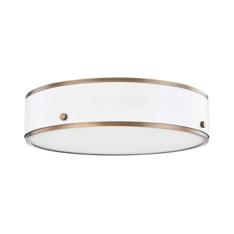 Eli 1 Light Flush Mount, White, 3.5" H x 16" W x 16" D