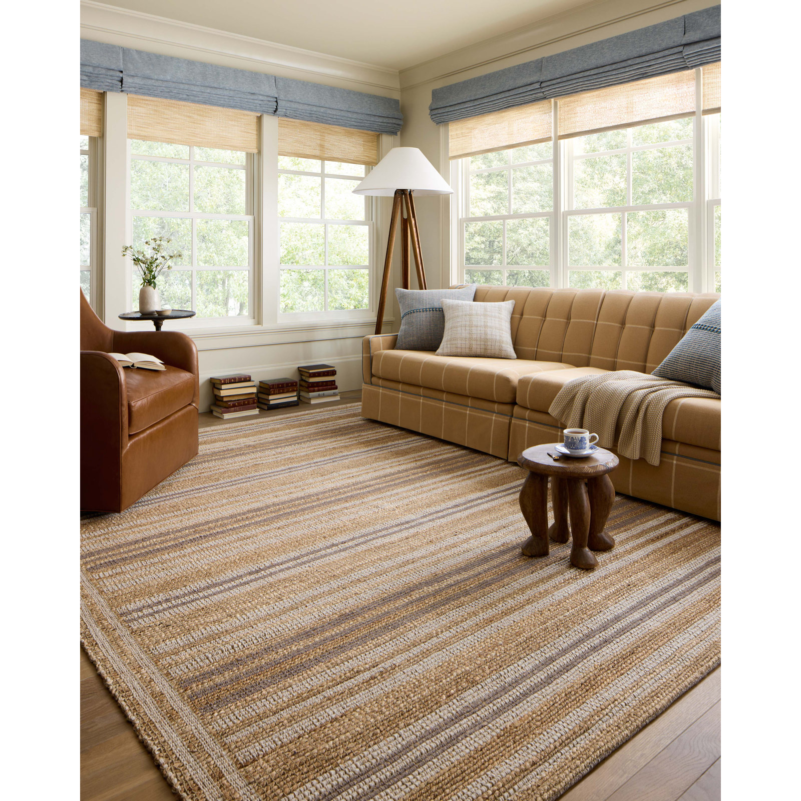 Chris Loves Julia x Loloi Judy Natural Dove Rug, Rectangle 3'6" x 5'6"