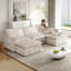 3 canapés en velours côtelé pour le salon, 2 repose-pieds mobiles en forme de U surdimensionnés, assise profonde revêtue de tissu et tissu confortable-121096668-121096670-121096673