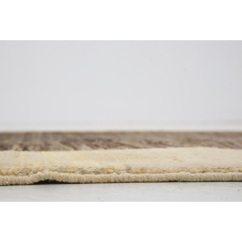 Tapis de surface en laine brun/crème 4 pi x 5 pi 8 po one-of-kind-noué la main Nash