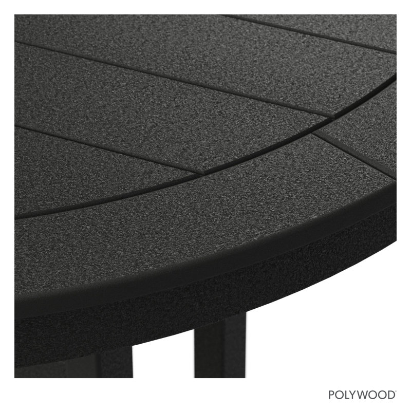 Nautical Trestle  Round Bar Table, 48" W x 48" L x 42" H, Black