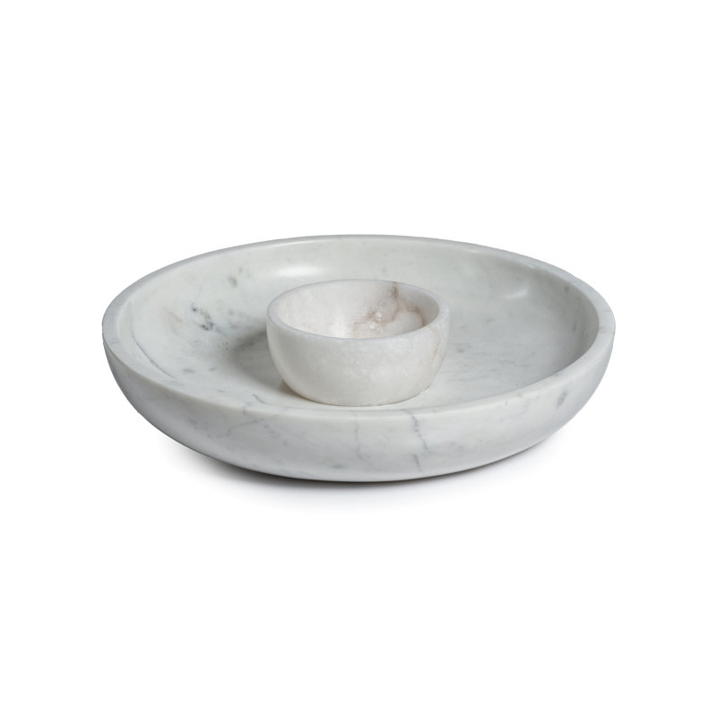 Ivy Bronx Latres Marble Chips And Dip Platter