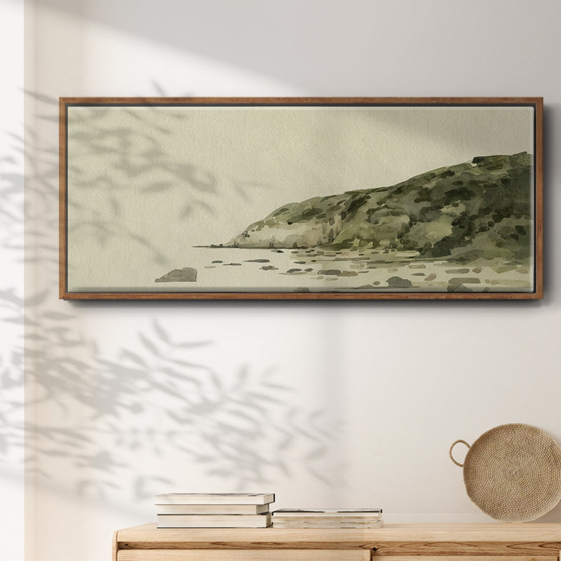 Distant Shore II- Framed Canvas, 12" H x 30" W