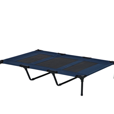 48" X 36" Dark Blue Elevated Cat Bed, Breathable Fabric & Metal Frame For Daily Comfort Pet Cot, 36", Mesh Comfortable Sleep