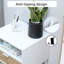 Bedside Table with Drawer, Nightstand with Shelf & Metal Base, White