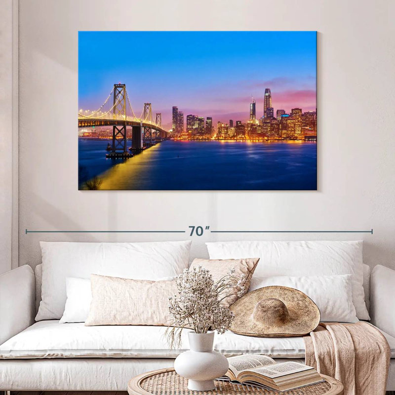 San Francisco Sunrise Skyline, H 32 po x l 48 po