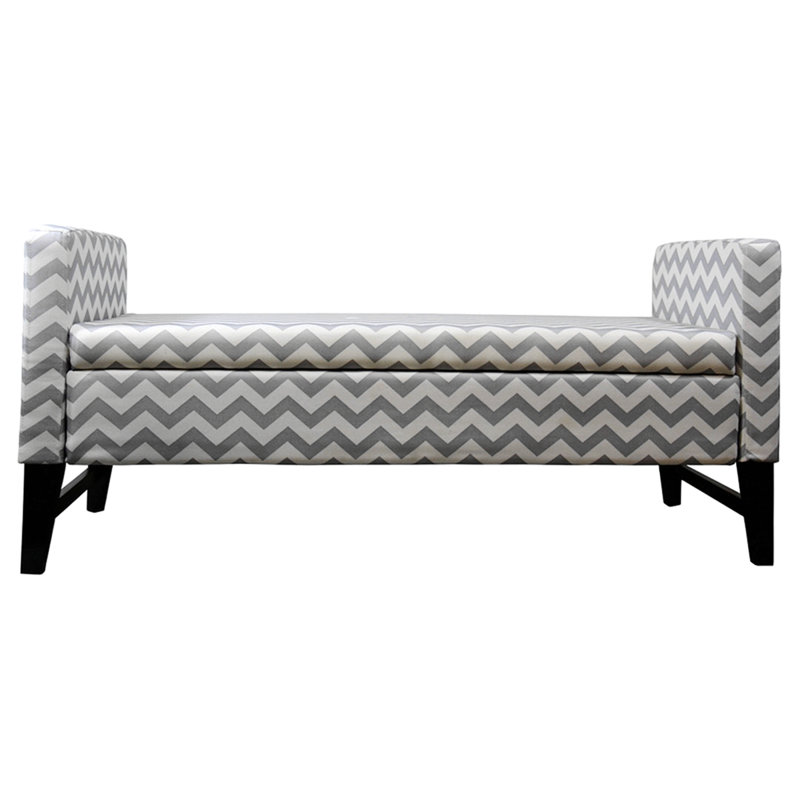 Banc de rangement géométrique | Design neutre gris neutre 24 po