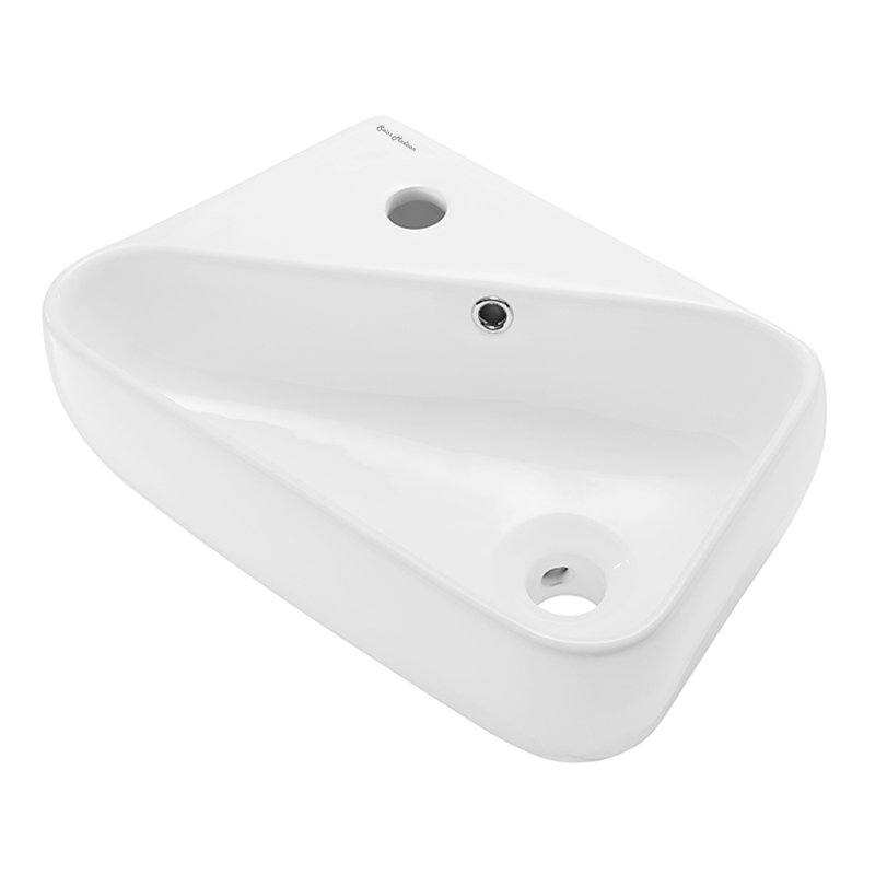 Voltaire Plaisir 18 x 11 Ceramic Wall Hung Sink with Left Side Faucet Mount