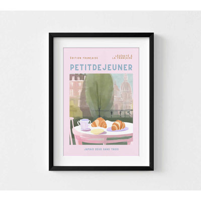 Parisian Balcony Art Print: Charming Breakfast Scene