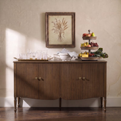 Buffet incurvé à 4 portes avec gestion des câbles Martha Transitional