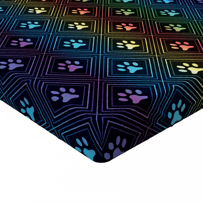 Twin Multicolor Microfiber Dog Lover Fitted Sheet