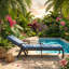 Hifine Outdoor 24.41" W x 41.73" D x 12.99" H Cast Aluminum Cross Weave Chaise Lounge