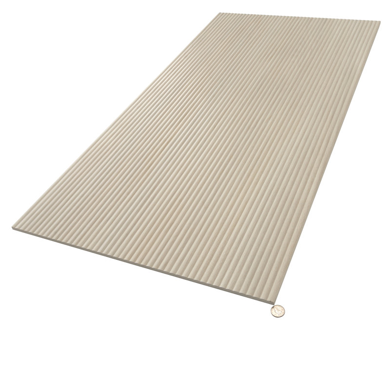 Carreau mural cannelé en bois d'amande 24 x 48 (15,55 pieds carrés / caisse) Bois - paquet de 2, Bois d'amandier