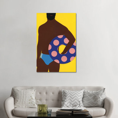 «Man On The Beach», reproduction d'art sur toile tendue