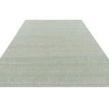 Rug & Kilim’S Block Print Custom Rug Design With Blue And Green Floral Patterns