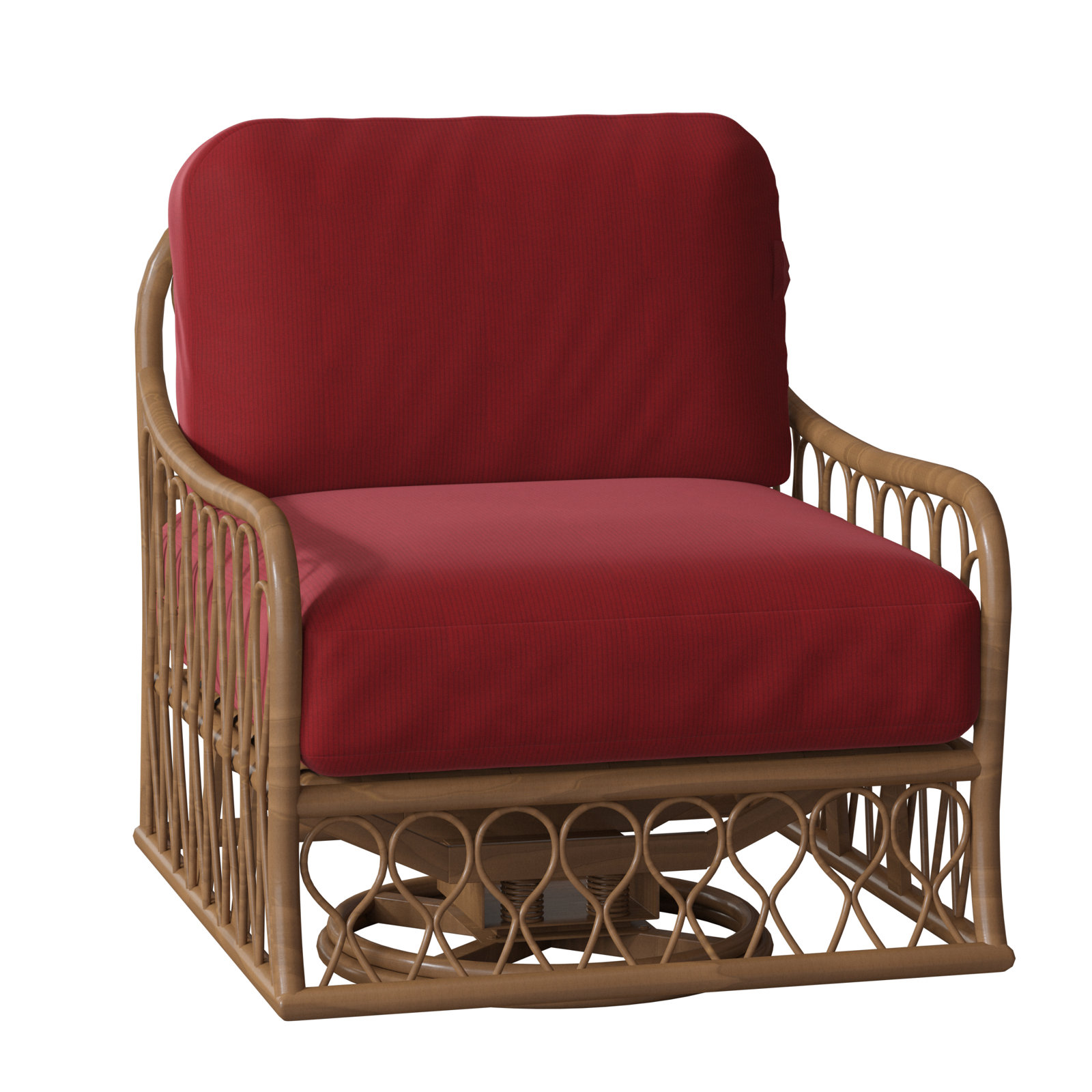 Cane Outdoor Chair with Sunbrella® Cushions, Denver Scarlett Sunbrella®