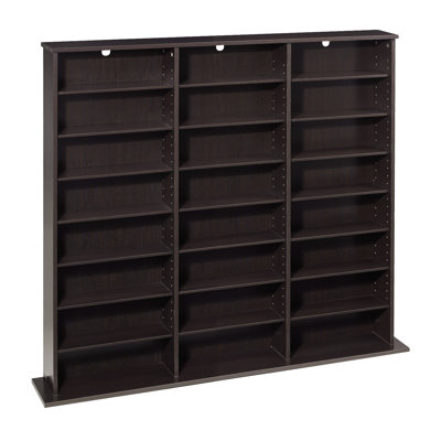 Media Storage Cabinet, 8-Tier DVD Shelf Organizer, 55.91 x 8.66 x 51.18 in Multimedia Storage Organizer for CDs, DVDs, Books & Games, CD Shelf for Liv