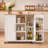 42" Mobile Kitchen Island with Drop Leaf, Rolling Breakfast Bar with Storage Cabinet & Locking Casters-1741592400