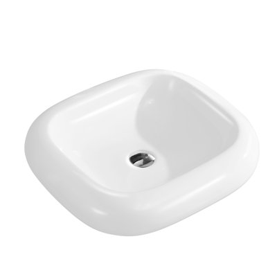 Lavabo de salle de bain carré en céramique pour bateau Modern