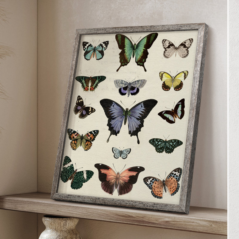 Flutterbys II Framed Print - Solid Wood