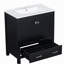 30-inch Black Bathroom Vanity with Single Sink, Combination Cabinet with Sink Installed Below, with 2 Doors and a Drawer-120856048