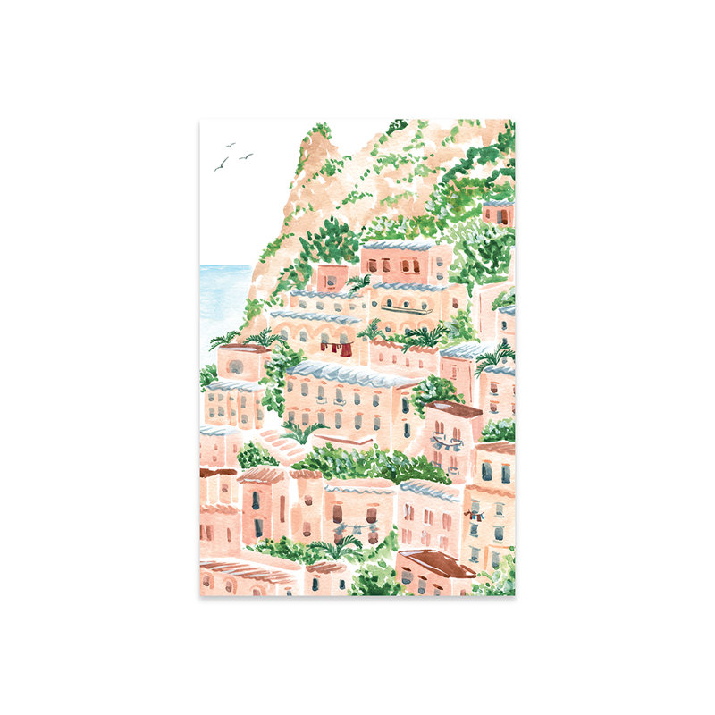 Un rivage italien, impression sur verre acrylique, H 24 po x l 16 po x P 0,25 po