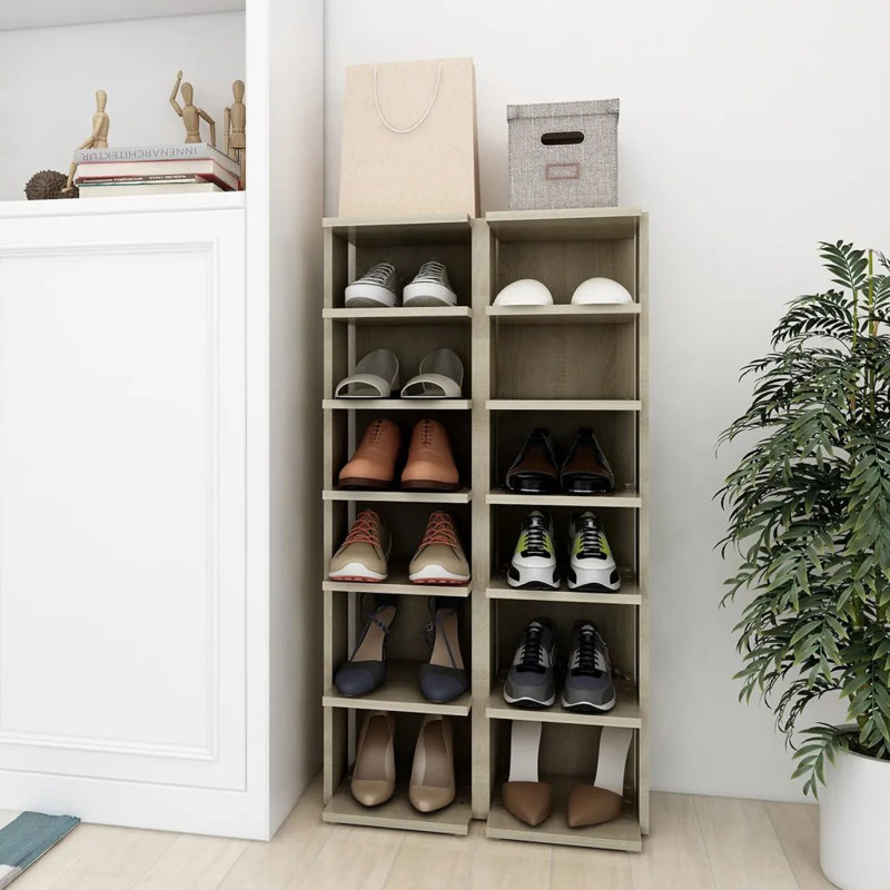 Shoe Storage, 102 cm H x 54 cm W x 27 cm D, Sonoma Oak