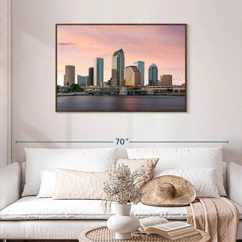 Tampa Bay, 43 po x 29 po, Cadre flottant noyer