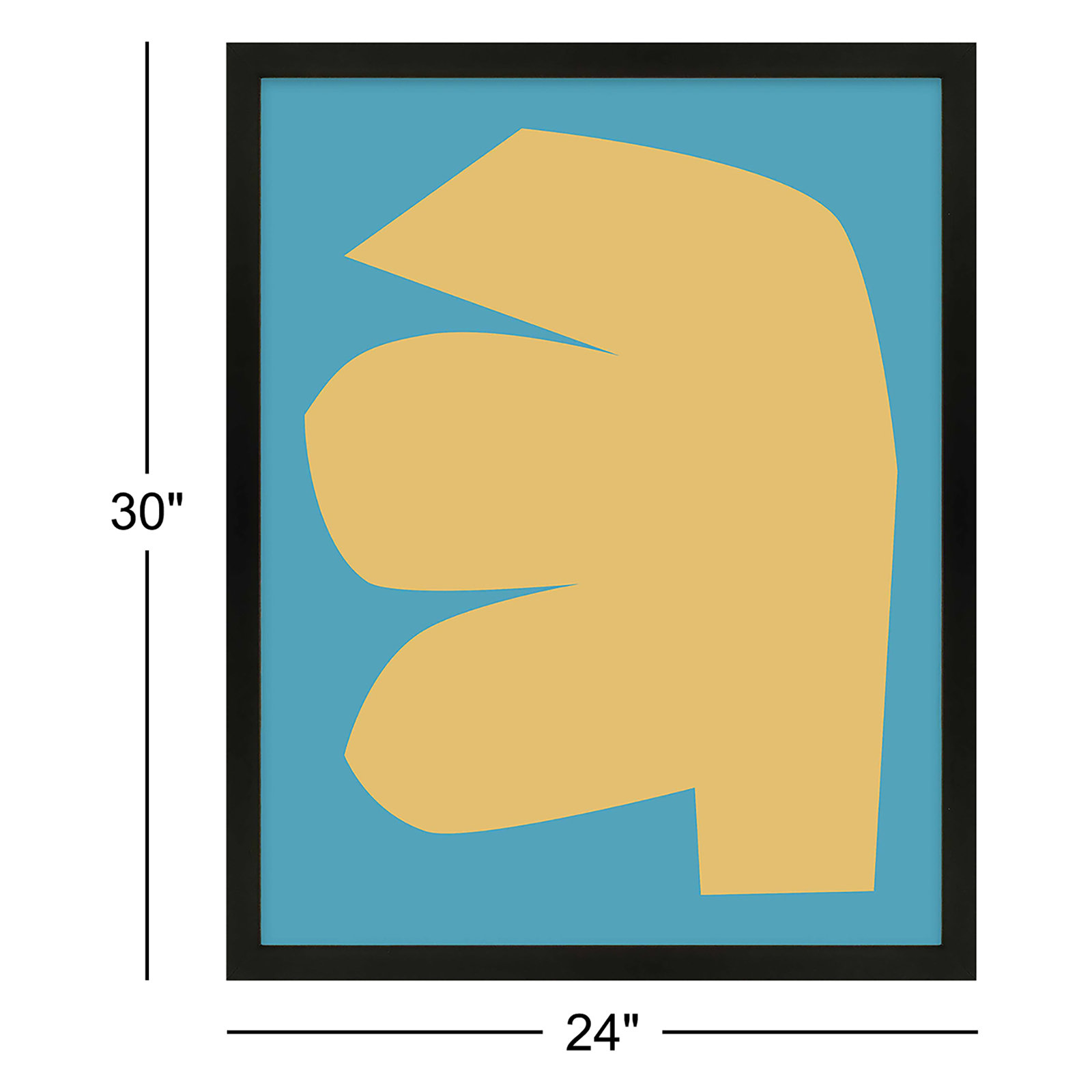 Rashard "Blue Study" 2-Piece Print Set, 24" W x 30" H, Black Framed