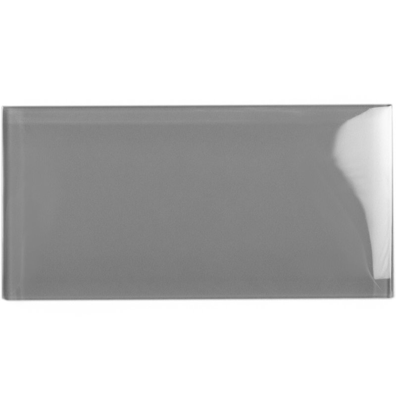 Apollo 6'' x 3'' Glass Subway Wall Tile, Gray