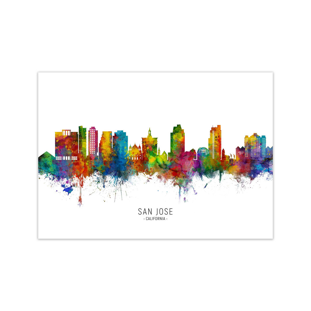 San Jose California Skyline by Michael Tompsett - Print