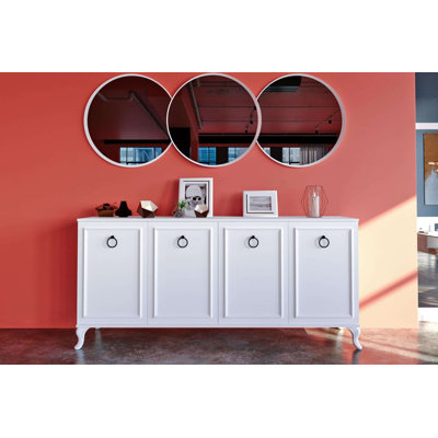 Elegant White Console Table, 26.8 x 42.5 x 17.3 inches | Coated Particle Board, Thickness: 0.6 inches | Wall-Mountable Design, Traditional Style for Living Room & Entryway Storage Solutions