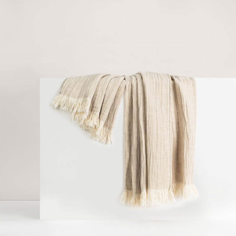 Soho Cotton/Linen Throw, Natural