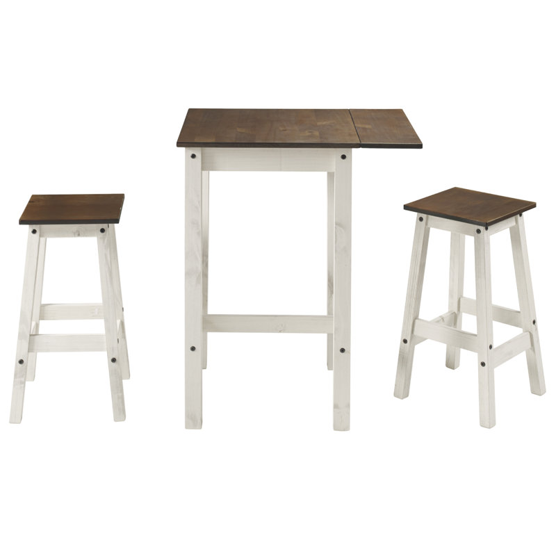 Poppy-Jo 2 - Person Pine Solid Wood Solid Wood Top Four Leg Dining Set