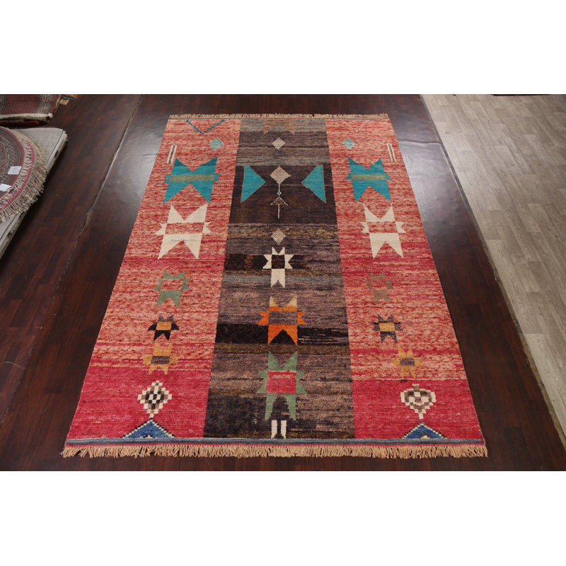 Tapis tribal marocain noué à la main 8 pi 10 po x 12 pi 9 po