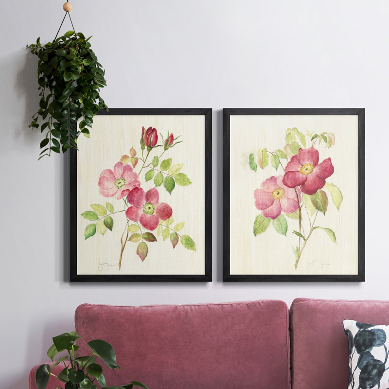 «Dusty Rose I» - Toile avec cadre de qualité supérieure - Prêt à être accroché