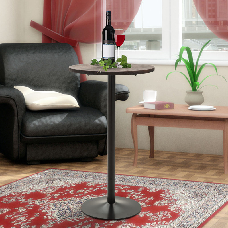 Chaska Round Solid Wood Top Metal Base Dining Table