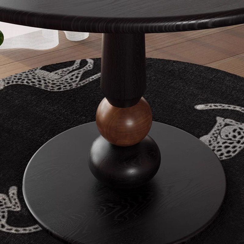 Retro Simple Durable Solid Wood Round Table, 29.52"H x 39.37"L x 39.37"W