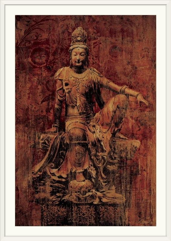 «Drit Q'uan Yin» par Liz Jardine, impression, H 26 po x l 20 po x P 1 po, Cadre blanc