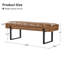 Anahli 52.5'' Wide Channel Tufted Design Vegan Leather Bench-1922867209