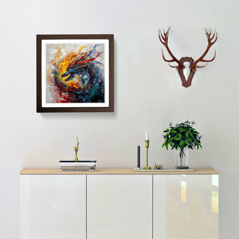 Single Picture Frame Print on Wood, Walnut