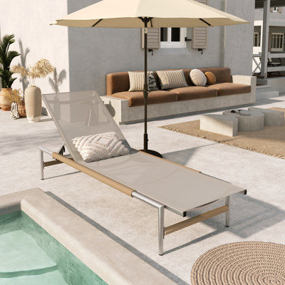 Chaise longue d'extérieur, siège en filet d'extérieur