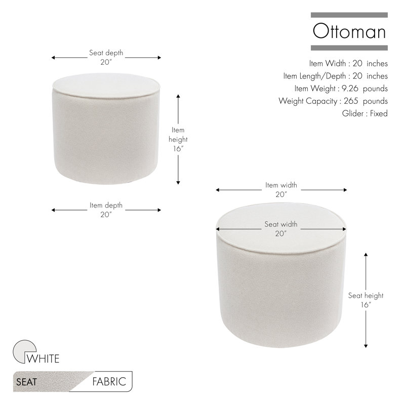 Repose-pieds Amarjot, Mélange de polyester blanc
