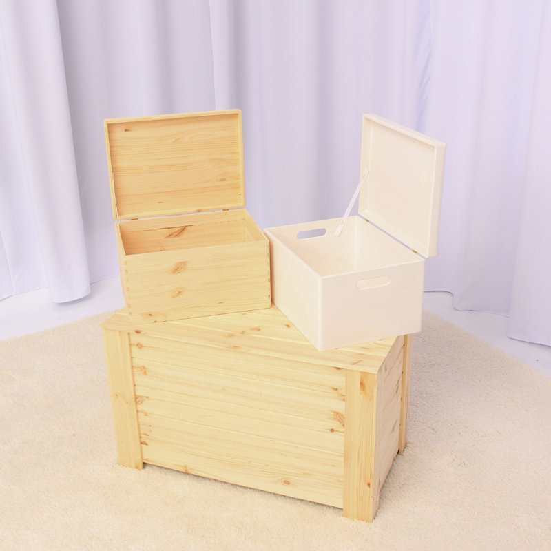 Multi-Purpose Wooden Toy Storage Box with Lid - Large Bed End Storage Bench