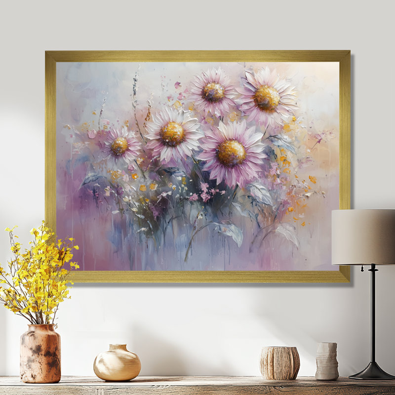 Illya - Floral Wall Art, H 24 po x l 32 po, Reproduction encadrée d'une seule photo, Doré