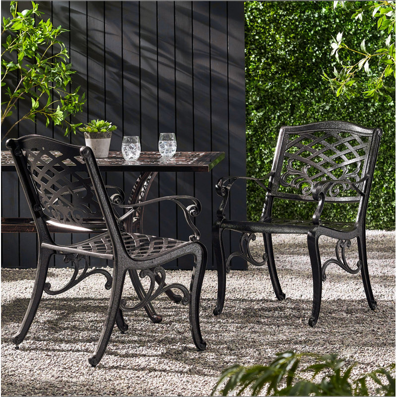 Chaise avec accoudoirs Phoenix (ensemble de 2), Bronze